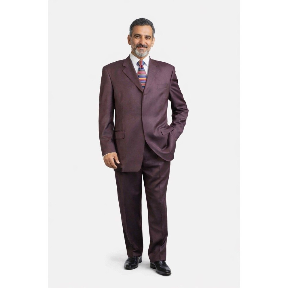 Sergio Valentino Platinum Collection Mens 2pc Suit Super 140s Wool 44R W34xL27